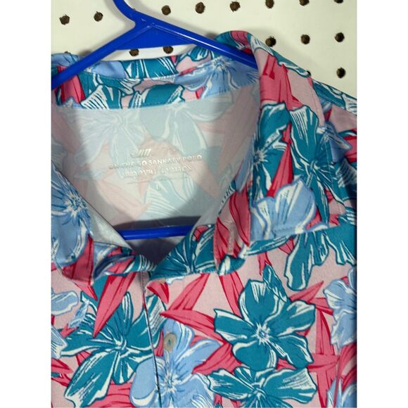 Vineyard Vines On The Go Sankaty Polo Mens Large Performance Floral Hawaiian - Picture 5 of 6